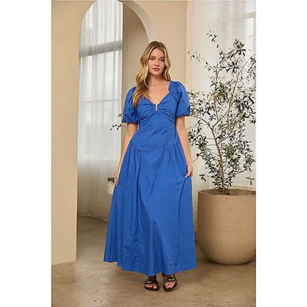 Skies are blue maxi dress back tie size Small